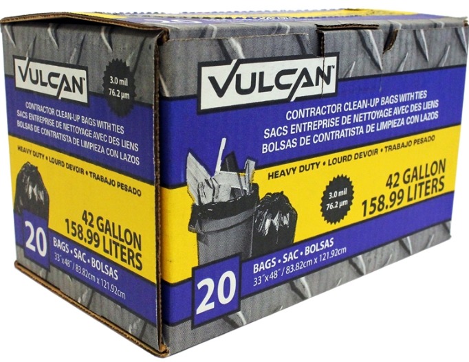 Vulcan Contractor Clean Up Bags 42 Gal 20-Pack