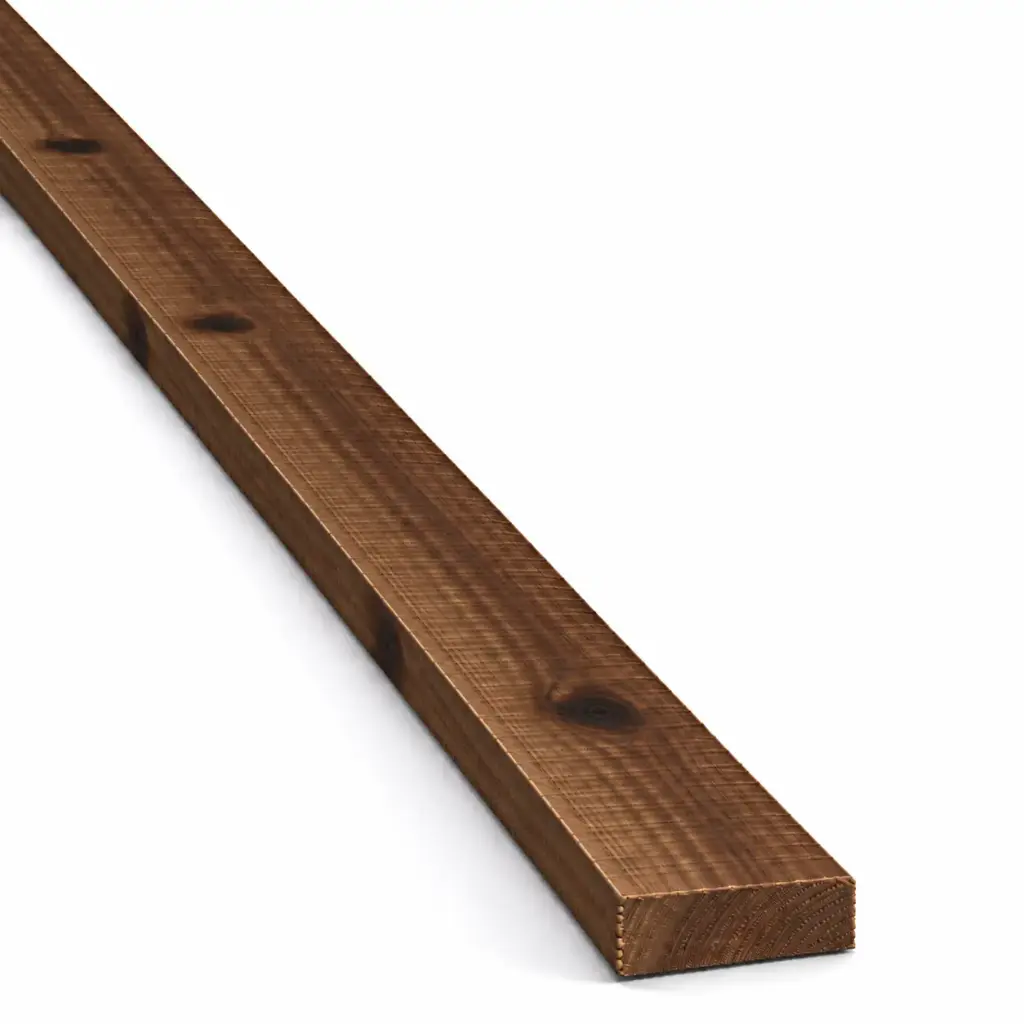 1x4x8' Prestained Rough KD Cedar Trim Dark Walnut